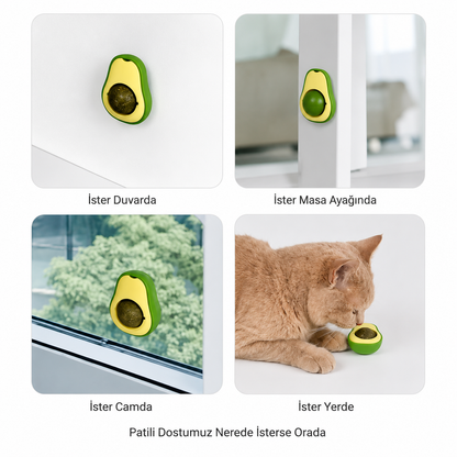 KenelHome Avokado Kedi Nanesi Oyun Topu | Catnip Kedi Oyuncağı